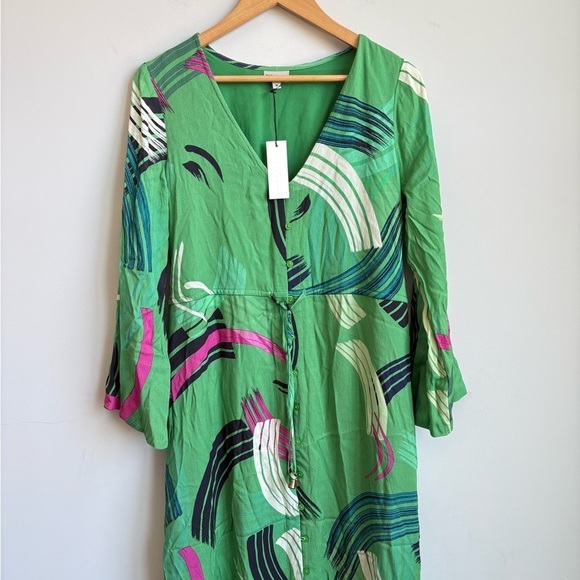 NWT ANTHROPOLOGIE THE ODELLS KIMONO MAXI DRESS Size Medium - Picture 5 of 9